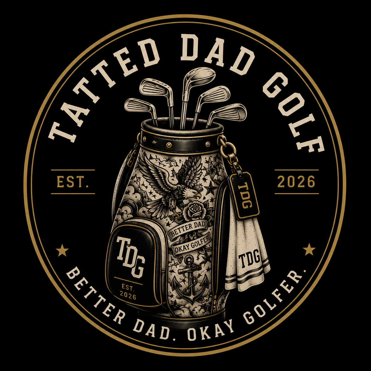 Tattoo-Style Golf Bag Vinyl Sticker